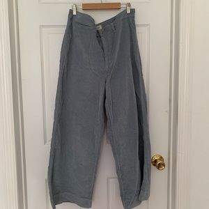 Madewell wide leg blue velvet-ish pants